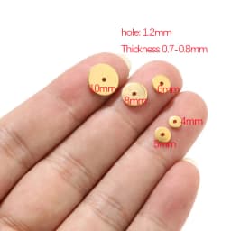 50pcs Stainless Steel Flat Disc Spacer Beads Gold 4mm-10mm Blank Round Loose Beads for Jewelry Making DIY Craft Hole 1.2mm