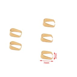 50pcs Gold Stainless Steel Pinch Clip Bail Pendant Connectors Necklace Clasp Seeds Buckle Hook for DIY Jewelry Making