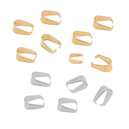 50pcs Gold Stainless Steel Pinch Clip Bail Pendant Connectors Necklace Clasp Seeds Buckle Hook for DIY Jewelry Making