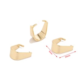 50pcs Gold Stainless Steel Pinch Clip Bail Pendant Connectors Necklace Clasp Seeds Buckle Hook for DIY Jewelry Making
