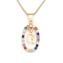 Nidin New Hot Sale Colorful 26 Letters A - Z Initial Alphabet Pendant Long Chain Necklace Name Jewelry Women Accessories Gift