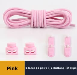 No Tie Shoelace Tieless Shoelaces Sneakers Plastic Strong Lock Elastic Round Shoe Laces for Kids Adults Elderly One Size Fit All