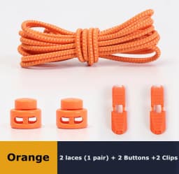 No Tie Shoelace Tieless Shoelaces Sneakers Plastic Strong Lock Elastic Round Shoe Laces for Kids Adults Elderly One Size Fit All