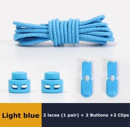 No Tie Shoelace Tieless Shoelaces Sneakers Plastic Strong Lock Elastic Round Shoe Laces for Kids Adults Elderly One Size Fit All