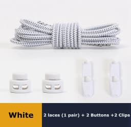 No Tie Shoelace Tieless Shoelaces Sneakers Plastic Strong Lock Elastic Round Shoe Laces for Kids Adults Elderly One Size Fit All