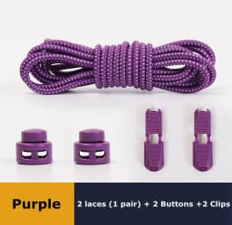 No Tie Shoelace Tieless Shoelaces Sneakers Plastic Strong Lock Elastic Round Shoe Laces for Kids Adults Elderly One Size Fit All