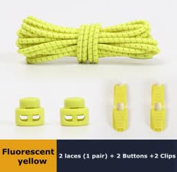 No Tie Shoelace Tieless Shoelaces Sneakers Plastic Strong Lock Elastic Round Shoe Laces for Kids Adults Elderly One Size Fit All