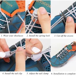 No Tie Shoelace Tieless Shoelaces Sneakers Plastic Strong Lock Elastic Round Shoe Laces for Kids Adults Elderly One Size Fit All