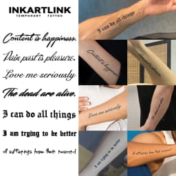 Inspirational English Temporary Tattoo Sticker, Waterproof Magic Tattoo, Lasts Up to 15 Days Fake Tattoo, Semi Permanent Tattoo