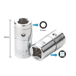 2pcs Impact Driver Socket Drill Adapter Drill Chuck Converter 1/4'' Square Drive To 1/4 Hex Shank For Hand Tools Accessories