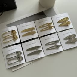 2pc Gold and Silver Alloy Solid Color Hollow Out Hair Side Clips Hairpin for Women Hair Accessories Headwear Ornament