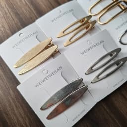 2pc Gold and Silver Alloy Solid Color Hollow Out Hair Side Clips Hairpin for Women Hair Accessories Headwear Ornament