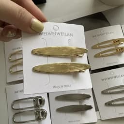 2pc Gold and Silver Alloy Solid Color Hollow Out Hair Side Clips Hairpin for Women Hair Accessories Headwear Ornament
