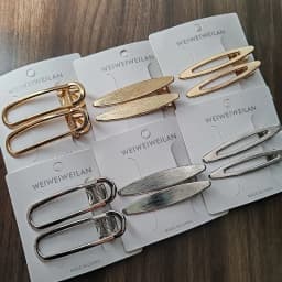 2pc Gold and Silver Alloy Solid Color Hollow Out Hair Side Clips Hairpin for Women Hair Accessories Headwear Ornament