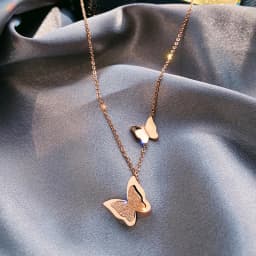 Fashion Letter Good Luck Butterfly Titanium Steel Choker Necklace For Woman Gothic Jewelry Hip Hop Party Sexy Clavicle Chain