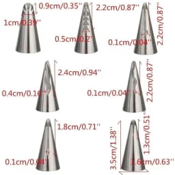 7PCS Stainless Steel Cake Nozzle Tube Head DIY Pastry Puff Skirt Icing Piping Nozzles Cake Decorating Supplies Baking Set Tools