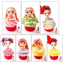 7PCS Stainless Steel Cake Nozzle Tube Head DIY Pastry Puff Skirt Icing Piping Nozzles Cake Decorating Supplies Baking Set Tools