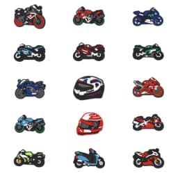 Hot Sale 1pcs PVC Shoe Charms for Crocs Accessories Motorcycles Women Clogs Buckle Kids Pins Decoration Jeans Boy X-mas Gift