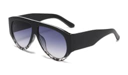 Oversized Pilot Sunglasses Women Fashion 2026 Luxury Big Frame One Piece Gradient Sunglasses Retro Classic Thick Shades