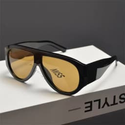 Oversized Pilot Sunglasses Women Fashion 2026 Luxury Big Frame One Piece Gradient Sunglasses Retro Classic Thick Shades