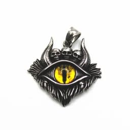 Retro Devil's Eye Death Satan Earth Cracking Ghost Necklace Men and Women Domineering Hip-Hop Gothic Pendants Gifts Wholesale