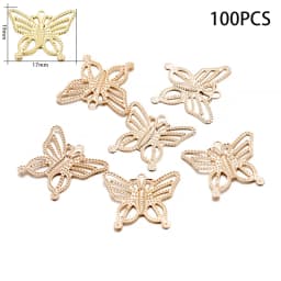 30/100Pcs/Lot Iron Hollow Butterfly Shape Pendant Charms Earrings Connector For DIY Jewelry Necklace Making Accessories