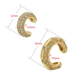 ZHUKOU C shape Female Ear Cuffs No Piercings earrings fake cartilage earring for Women Fashion 2023 Jewelry wholesale VE963