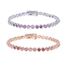 New Round Square Heart CZ Tennis Bracelets for Women Pave Multicolor Zircon Rose Gold/Platinum/Gold Plated Color Fashion Jewelry