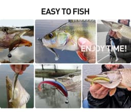 ESFISHING Fishing Lure ES Easy Shiner 100mm 6pcs T Tail Shad Plastic Bait Pesca For Pike Perch Zander