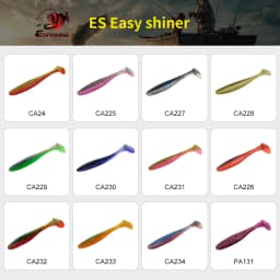 ESFISHING Fishing Lure ES Easy Shiner 100mm 6pcs T Tail Shad Plastic Bait Pesca For Pike Perch Zander