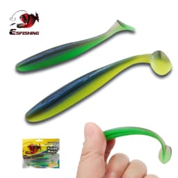 ESFISHING Fishing Lure ES Easy Shiner 100mm 6pcs T Tail Shad Plastic Bait Pesca For Pike Perch Zander
