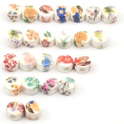 30pcs 0.8cm Mix Flat Round Shape Flower Patterns Ceramic Porcelain Loose Crafts Beads Lot for Jewelry Making DIY Findings