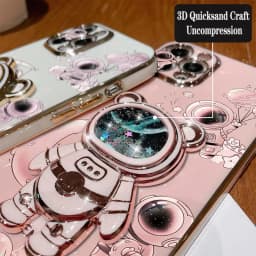 Quicksand Astronaut Plating Phone Holder Case For Motorola Moto G60 G53 G50 G42 G30 G20 G22 G52 E20 Plus G9 Play G8 Power Cover