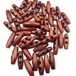 50Pcs Wood Toggle Buttons, Sewing Knitting and Crochet Perfect for Outwear Coats Knitwear, 30mm Length