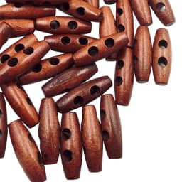 50Pcs Wood Toggle Buttons, Sewing Knitting and Crochet Perfect for Outwear Coats Knitwear, 30mm Length