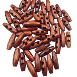 50Pcs Wood Toggle Buttons, Sewing Knitting and Crochet Perfect for Outwear Coats Knitwear, 30mm Length