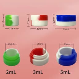10PCS Silicone Container 2ML 3ML 5ML 7ML 11ML Jar Storage Box Nonstick Concentrate Containers Jars Oil Wax Case