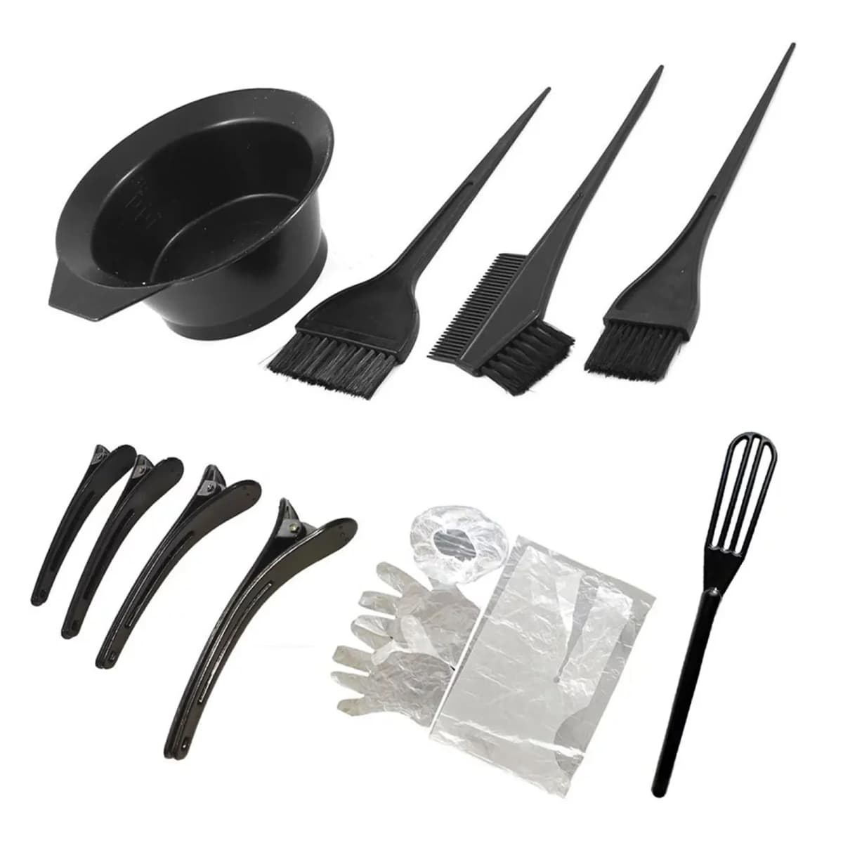 12Pcs Set Hair Dyeing Kit Hair Color Dye Bowl Stirring Brush For Hair Coloring Bleaching DIY Salon Home Hair Dye Tools