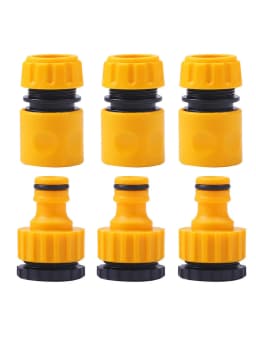 6 Pcs ABS Garden Quick Hose Connector 1/2” End Double Male Hose Coupling Joint Adapter Extender Set For Hose Pipe Tube