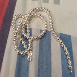 JewelryTop 925 Sterling Silver 6mm Smooth Beads Ball Chain Necklace For Women Trendy Wedding Engagement Jewelry 45CM