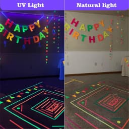 5Meter 6 Colors Neon Gaffer Cloth Tape Fluorescent Rainbow Color Party Non-Reflective Glow in The Dark Tape Under UV Black Light