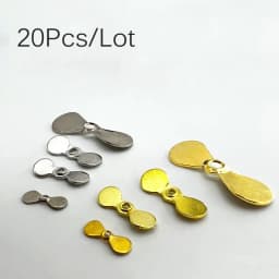 20Pcs Stainless Steel Small Propeller Spinner Blade DIY Hard Fishing Lure Hook Bait Proper Jig Spinner Bait Fishing Accessories