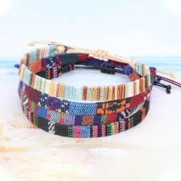 Woven Ethnic Nepal Bracelet Boho Women Men Fabric Thread Rope Hand Wrist Strap Weave Braid Wristband Luck Friendship Knot Bangle