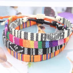 Woven Ethnic Nepal Bracelet Boho Women Men Fabric Thread Rope Hand Wrist Strap Weave Braid Wristband Luck Friendship Knot Bangle