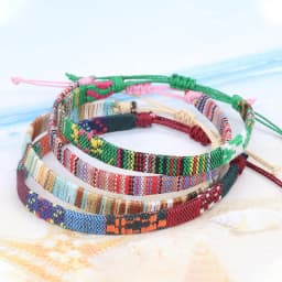 Woven Ethnic Nepal Bracelet Boho Women Men Fabric Thread Rope Hand Wrist Strap Weave Braid Wristband Luck Friendship Knot Bangle