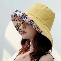 2023 Women's Hat Bucket hat Panamanian Women Four Seasons Fisherman Hat Big Brim Hat Double-Sided Fisherman Hat Sun Visor C
