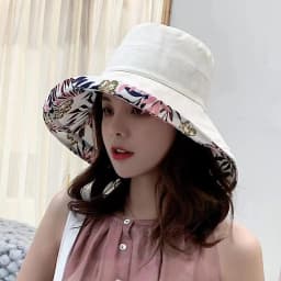 2023 Women's Hat Bucket hat Panamanian Women Four Seasons Fisherman Hat Big Brim Hat Double-Sided Fisherman Hat Sun Visor C