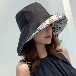 2023 Women's Hat Bucket hat Panamanian Women Four Seasons Fisherman Hat Big Brim Hat Double-Sided Fisherman Hat Sun Visor C