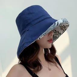 2023 Women's Hat Bucket hat Panamanian Women Four Seasons Fisherman Hat Big Brim Hat Double-Sided Fisherman Hat Sun Visor C