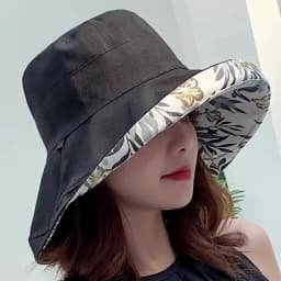 2023 Women's Hat Bucket hat Panamanian Women Four Seasons Fisherman Hat Big Brim Hat Double-Sided Fisherman Hat Sun Visor C